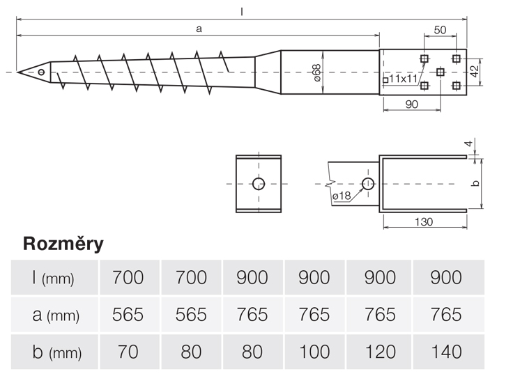 Technický list k zemním vrutům typ U Technický list k zemním vrutům typ U