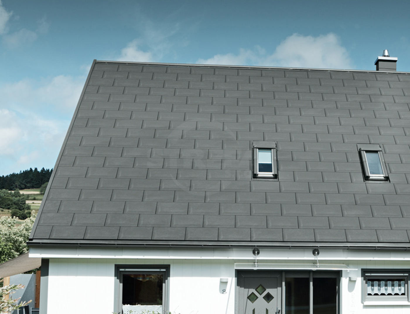 Střešní panel R.16, 700 x 420 mm stucco, Světle šedá P.10 Střešní panel R.16, 700 x 420 mm stucco, Světle šedá P.10