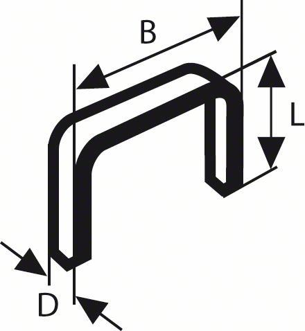 BOSCH Sponky do sponkovačky, typ 57 10,6 x 1,25 x 10 mm (1000 ks) 2609200231