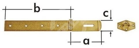 Jednoduchý uzamykateľný záves ZZP 25 - 100x25x1,5 mm - balenie po 1 ks