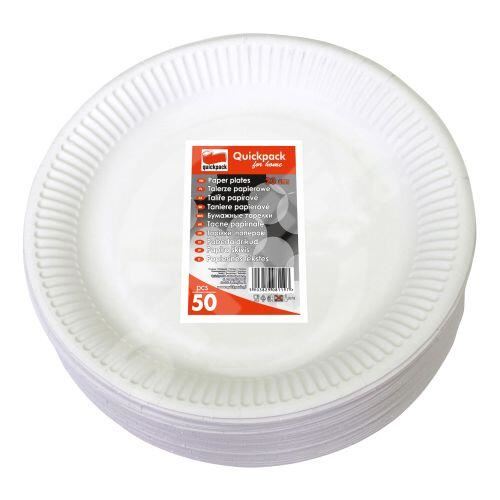 Papierový tanier biely priemer 23 cm na jedno použitie ( 50 kusov)