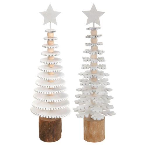 Vianočný dekoračný stromček biely/prírodný 25cm mix motívov