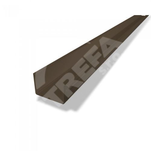 Hliníkový štvorcový žľab PREFA, šírka 150 mm, dĺžka 6 m, tmavohnedá farba P10 RAL 7013