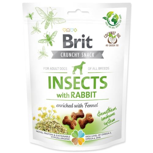 Brit Care Dog Crunchy Cracker. Hmyz s králikom obohatený o fenikel 200 g