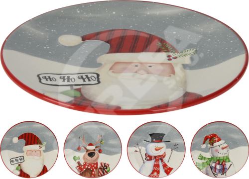 Vianočný keramický tanier 24 cm mix dekorov