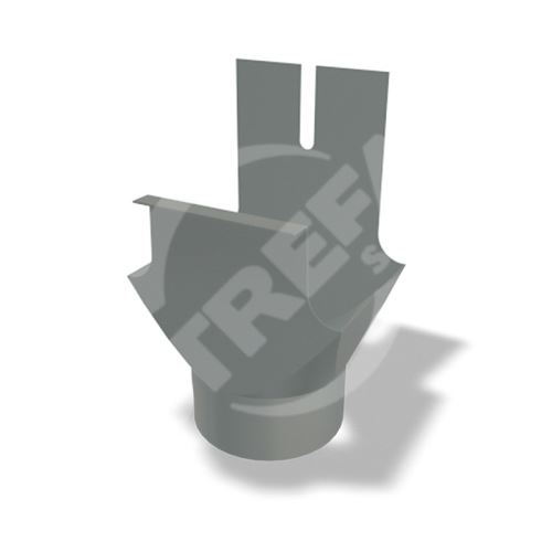 PREFA štvorcový kotol pre okrúhly odtok 333/100 mm (pre 120 mm široký žľab), zinkovo sivá