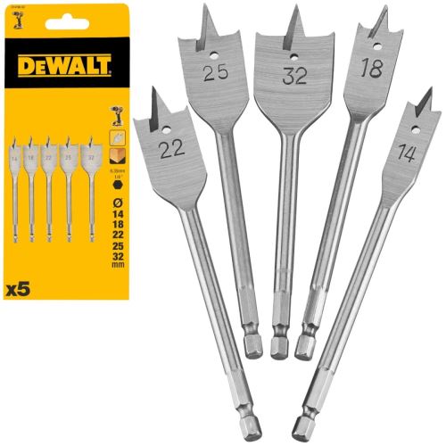 DeWalt Sada plochých vrtákov do dreva, 5ks DT4798