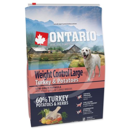 Ontario Large Weight Control Turkey & Potatoes 2,25kg