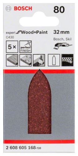 BOSCH Brusný papír C430, balení 5 ks 32 mm, 80 2608605168