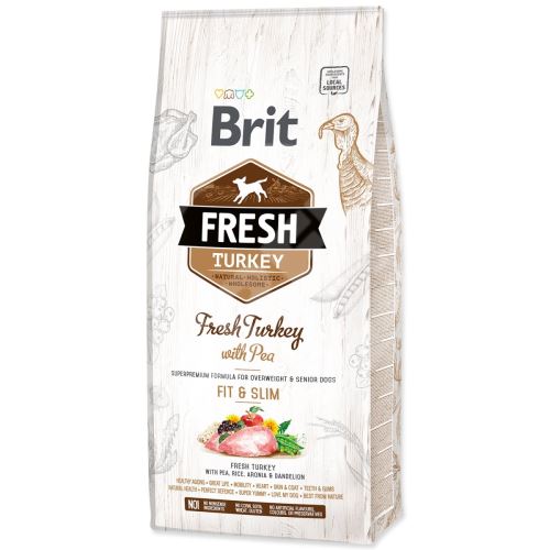 BRIT Čerstvé morčacie mäso s hráškom Light Fit & Slim 12 kg