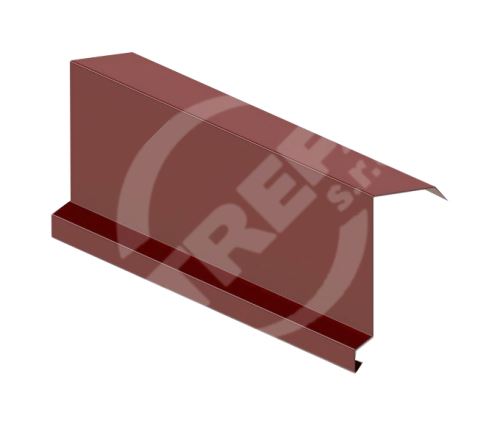 Náveterná horná lišta RŠ 333, lakovaný zinok, oceľovo červená (RAL 3009)