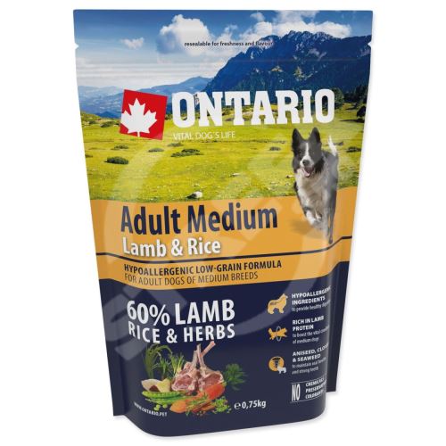 Dog Adult Medium Lamb & Rice 0,75 kg