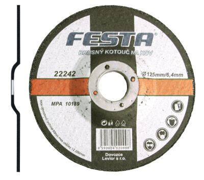 FESTA brúsny kotúč na kov 125x22,2x6,4 - balenie po 1 ks