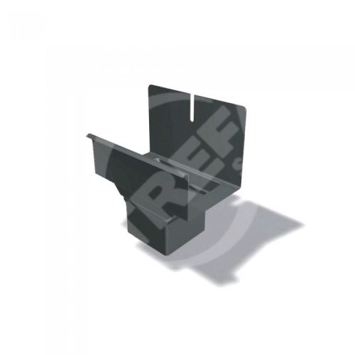PREFA štvorcový hliníkový kotol, šírka 150/100x100 mm pre štvorcový odtok, tmavosivý P10 RAL 7043