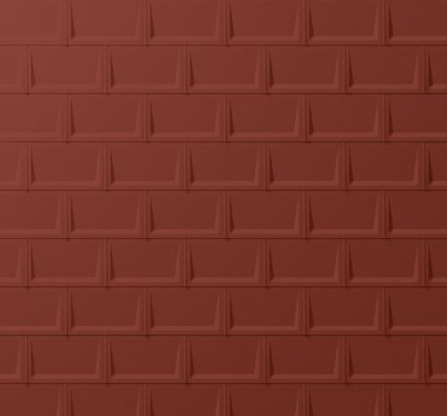 Strešný panel PREFA r.16, 700 x 420 mm štuková farba, tmavočervená P10