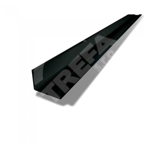 Hliníkový štvorcový žľab PREFA, šírka 150 mm, dĺžka 6 m, čierna farba P10 RAL 9005