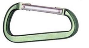 Hliníková karabína typu D 5 x 50 mm, čierna - balenie po 1 ks