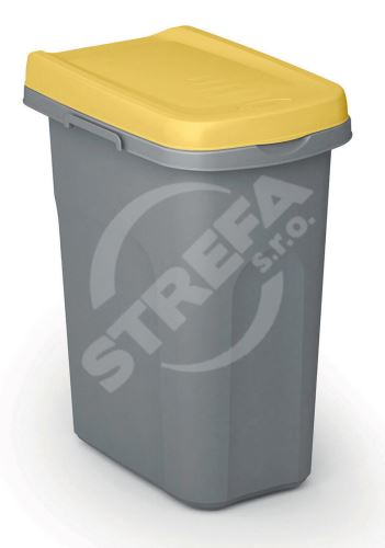 Odpadkový kôš HOME ECO SYSTEM, plastový, 40 l, sivo-žltý