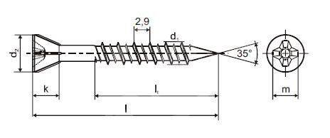CETRIS M4,2 x 45/25 ZZ pásková skrutka pre cementotrieskové dosky
