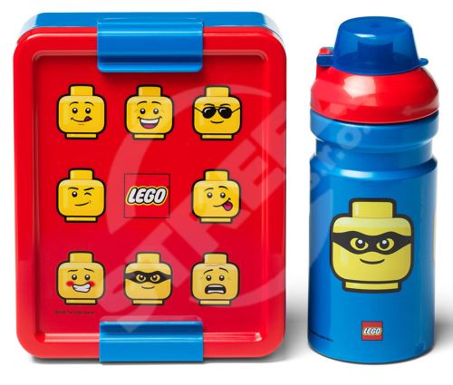 Box na občerstvenie 20x17,3x7,1cm + fľaša 390ml,PP+ silikón LEGO ICONIC CLASSIC 2-dielna sada