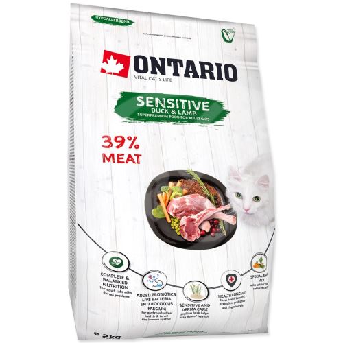 Ontario Cat Sensitive/Derma 2kg