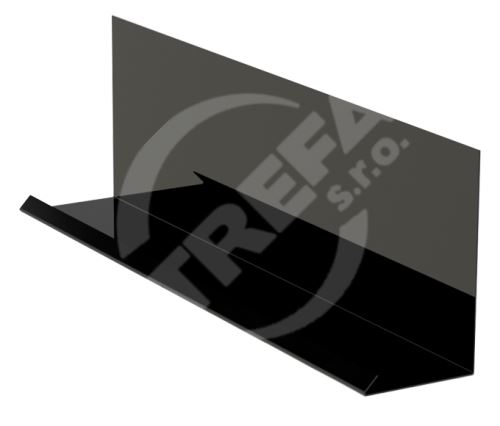 Nástenná lišta pre kombináciu s krycou lištou RŠ 200, lakovaný zinok, čierna RAL9005