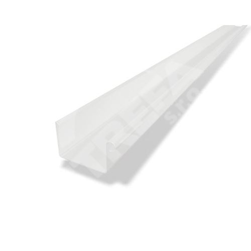 PREFA žľaby, štvorcové žľaby 3 m dlhé, 86 mm široké (250 mm široké), Prefa biela P10