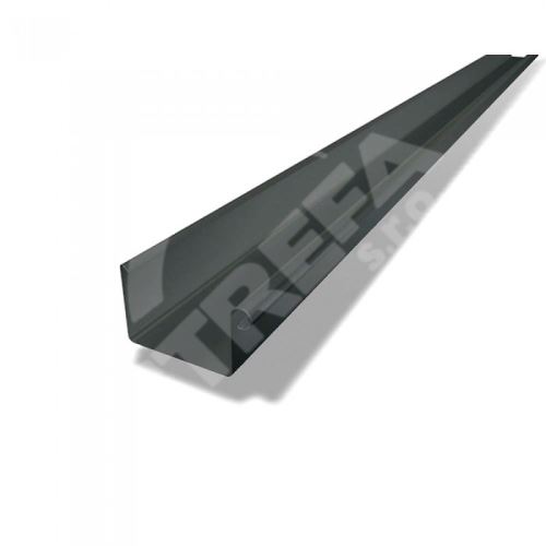 Hliníkový štvorcový žľab PREFA, šírka 150 mm, dĺžka 6 m, tmavosivá farba P10 RAL 7043