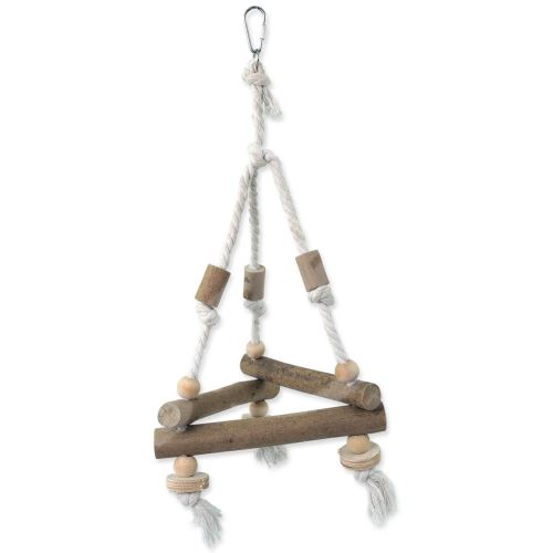 EPIC PET závesná drevená hračka - trojuholník s lanom 37 cm