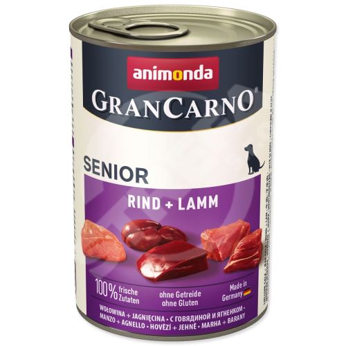 Konzerva Gran Carno Senior hovädzie + jahňacie mäso 400 g