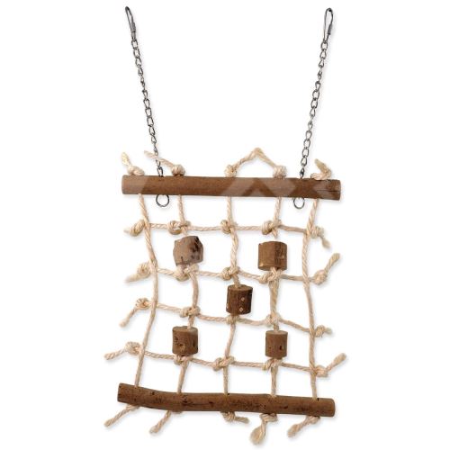 EPIC PET závesná drevená hračka - lezecká stena s lanom 23 cm