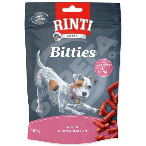 RINTI Extra Bitties kuracie mäso + mrkva + špenát 100 g