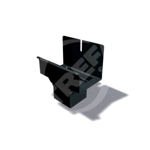 PREFA štvorcový hliníkový kotol, šírka 150/100x100 mm pre štvorcový odtok, čierna P10 RAL 9005