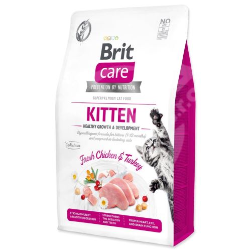 BRIT Care Mačka bez obilnín pre mačiatka Zdravý rast a vývoj 2 kg