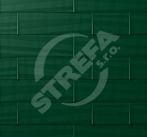Strešný panel PREFA fx.12, 1400 x 420 mm veľký, hladký, machovo zelený P10