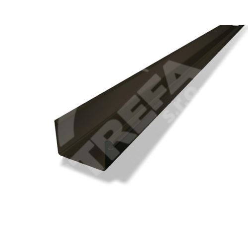 Hliníkový štvorcový žľab PREFA, šírka 150 mm, dĺžka 6 m, orech P10 RAL 8019