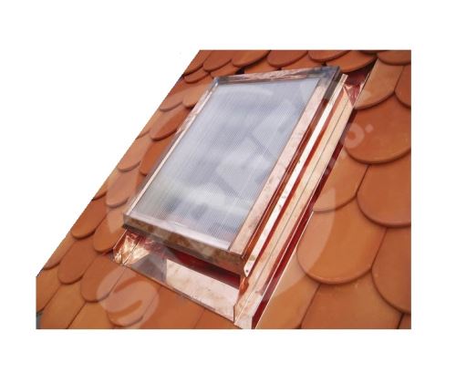 Strešné okno s makrolónom, 600 x 600 mm, meď