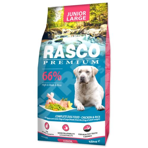 Rasco Premium Junior Large Kuracie mäso s ryžou 15kg