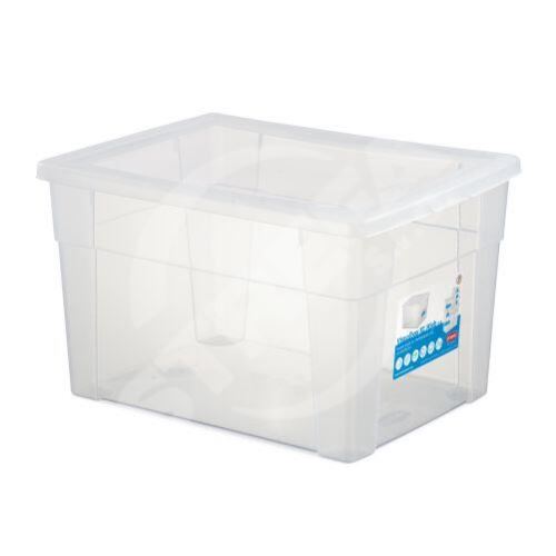 Plastový úložný box s priehľadným vekom SCATOLA 20L,40x30x24cm