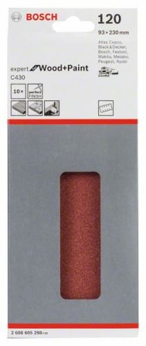 BOSCH Brusný papír C430, balení 10 ks 93 x 230 mm, 120 2608605298