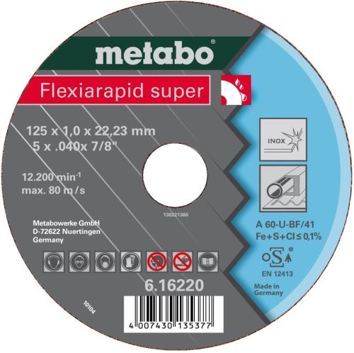 METABO Rezací kotúč -nerez-FLEXIARAPID SUPER 115x0,8x22.2 616208000