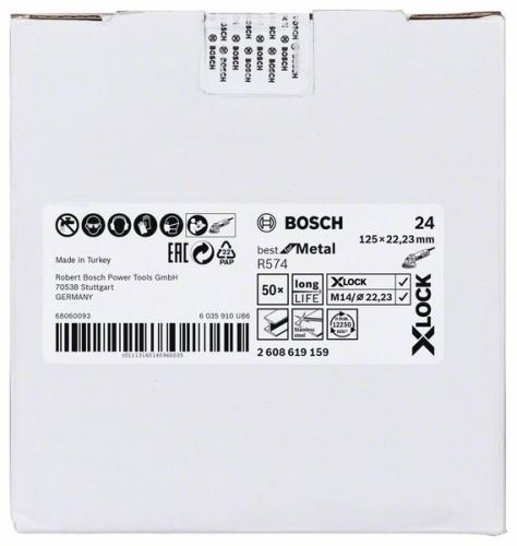 BOSCH X-LOCK Fíbrové brusné kotouče BfM Ø 125 mm, G 24, R574 2608619159