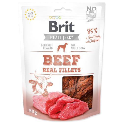 Snack BRIT Jerky Hovädzie a kuracie filé 80 g