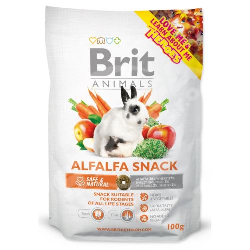 Snack BRIT Animals Alfalfa pre hlodavce 100 g