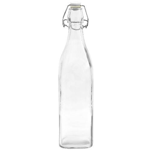 Fľaša s pákovým uzáverom 500 ml štvorcové sklo