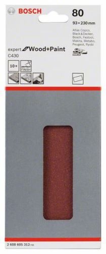 BOSCH Brusný papír (10 ks); 80 x 133 mm, 60 2608605279