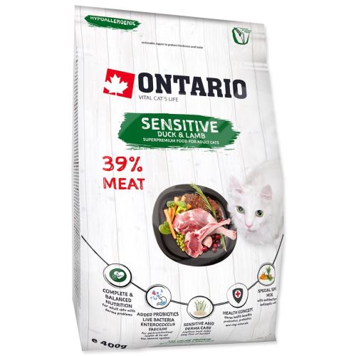 Ontario Cat Sensitive/Derma 0,4kg