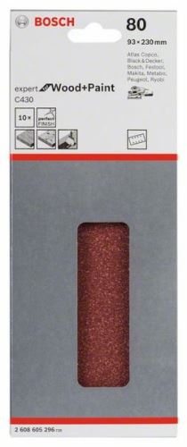 BOSCH Brusný papír C430, balení 10 ks 93 x 230 mm, 80 2608605296