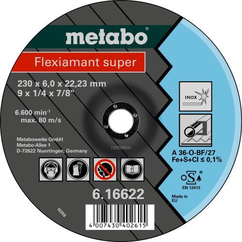 METABO Brúsny kotúč - nerezová oceľ 180x6x22,2 mm 616610000