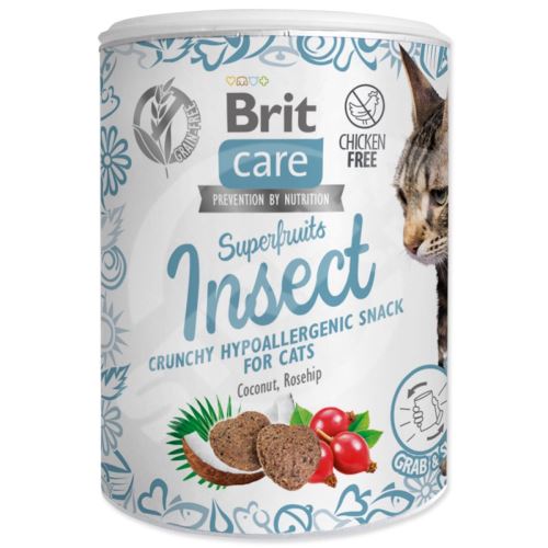 BRIT Care Cat Snack Superfruits Insect s kokosovým olejom a šípkami 100 g